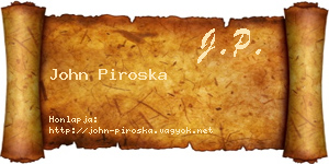 John Piroska névjegykártya