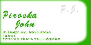 piroska john business card